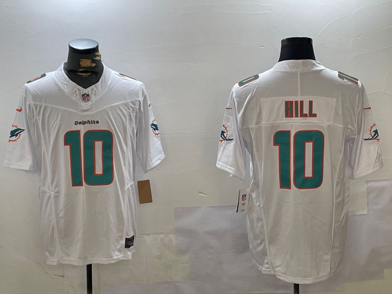 Men Miami Dolphins #10 Hill White Three generation 2024 Nike Limited NFL Jersey style 1->philadelphia eagles->NFL Jersey